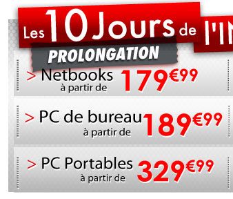 Achat discount - 10 jours info