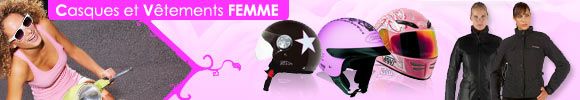 casque vetement moto femme