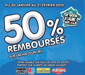 50% remboursé jeu de société